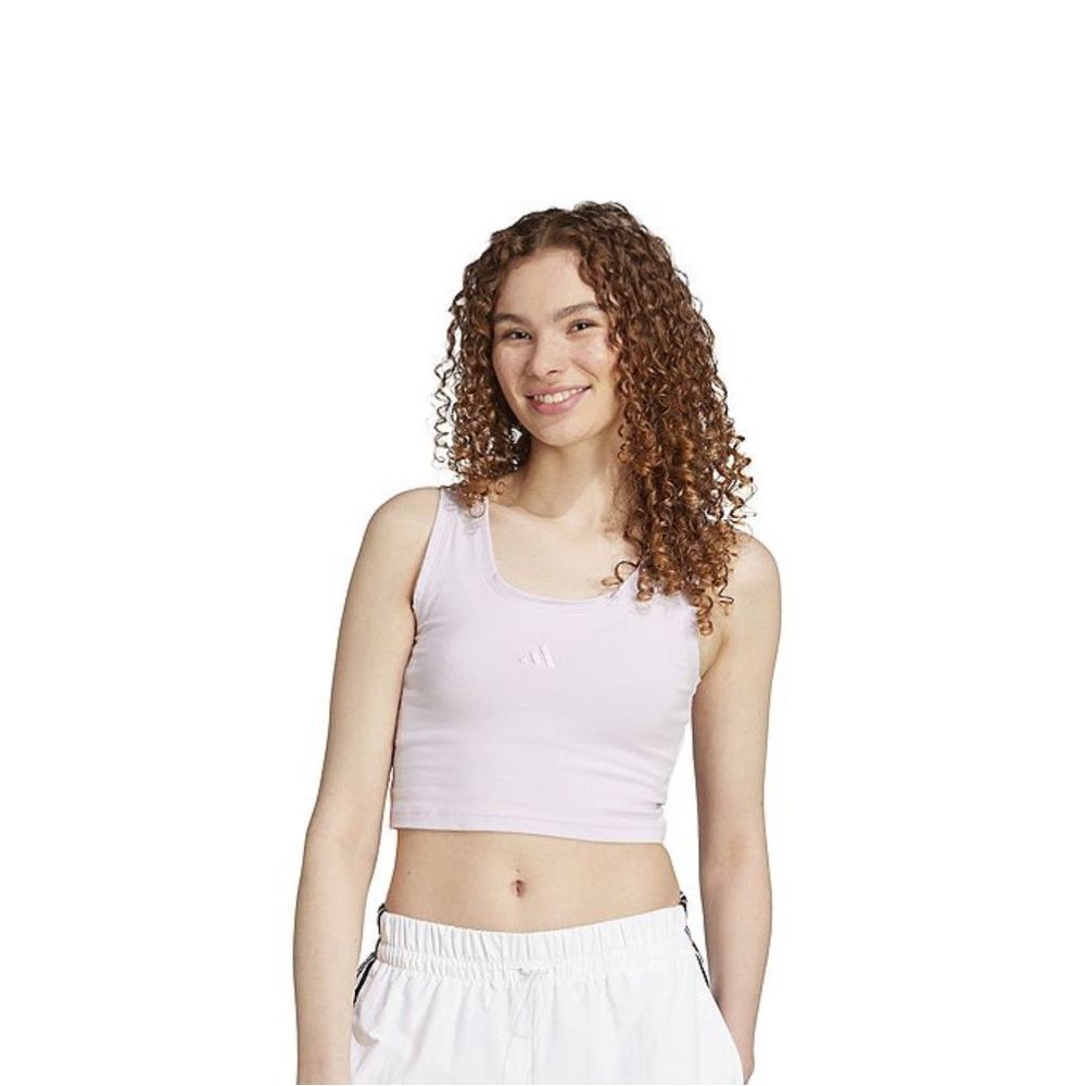 NWT Adidas Slim Fit Sportswear Light Purple Crop Tank, Women’s Size Large